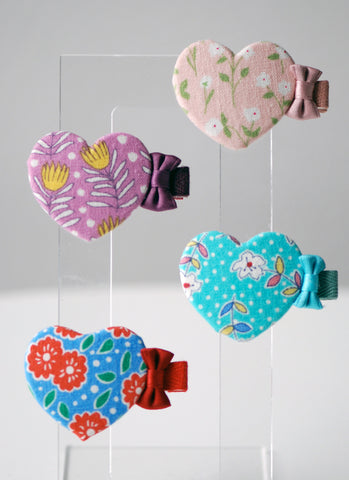 Floral Print Heart Pin
