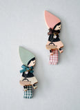 Little Miss Ponchette Wood Pin